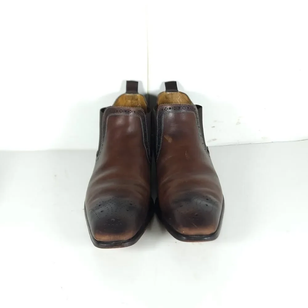 Antonio Maurizi Men's US7 EU40 Brown Burnished Leather Chelsea Ankle boots